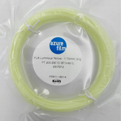 Filament AzureFilm PLA Luminous Yellow 1,75 mm 50 g