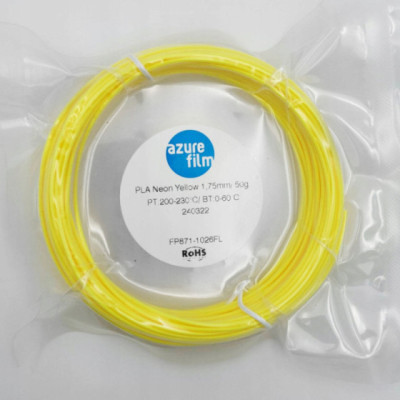 Filament AzureFilm PLA Neon Yellow 1,75 mm 50 g