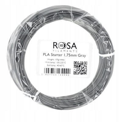 Filament ROSA 3D PLA Starter Gray / Szary 1,75 mm 100 g