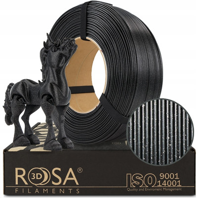 Filament ROSA 3D ReFill PLA Galaxy Black / Czarny 1,75 mm 1 kg