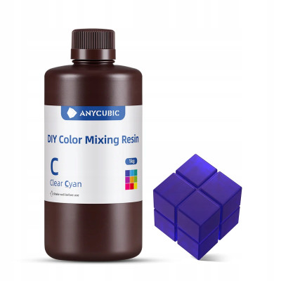 Żywica UV Anycubic DIY Color Mixing Clear Cyan Czysty cyjan 1l 1kg